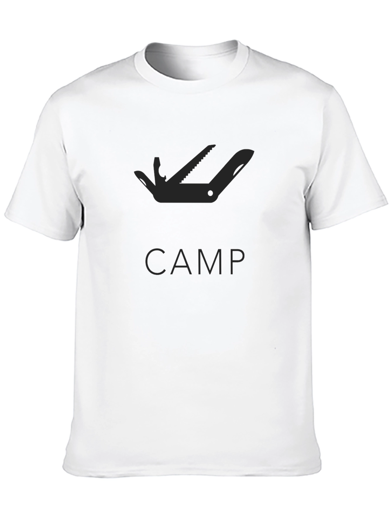 Mens Black Camping Multi-Tool Graphic T-Shirt