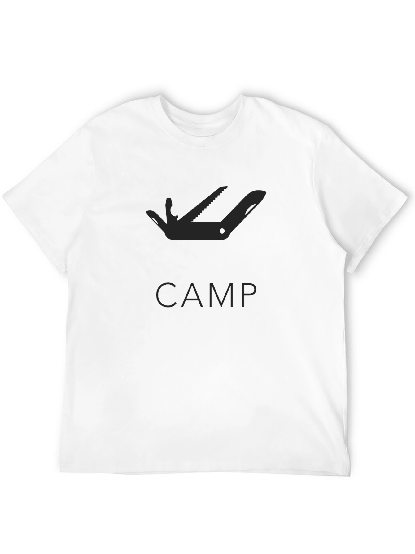 Mens Black Camping Multi-Tool Graphic T-Shirt