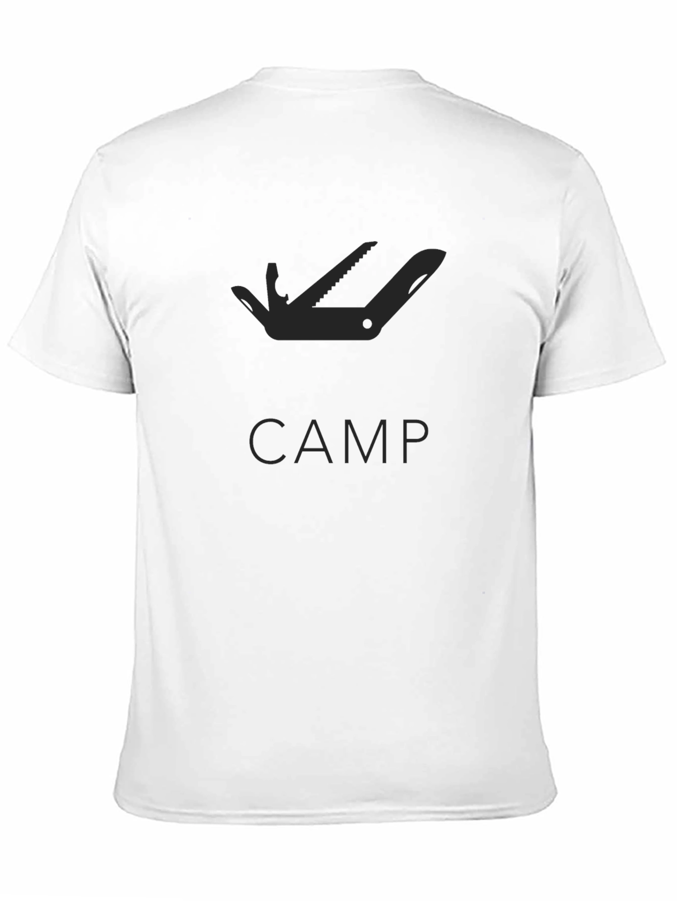 Mens Black Camping Multi-Tool Graphic T-Shirt
