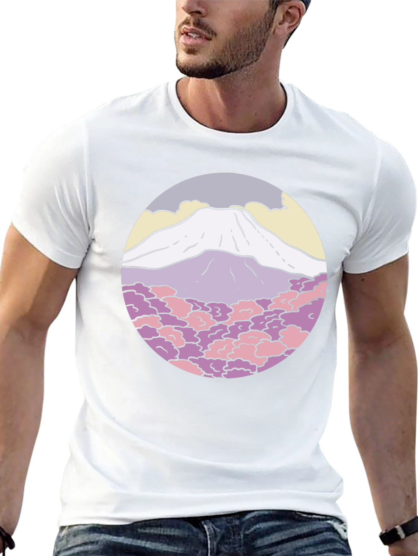 Mountain Graphic Tee - Unique Circle Design Shirt