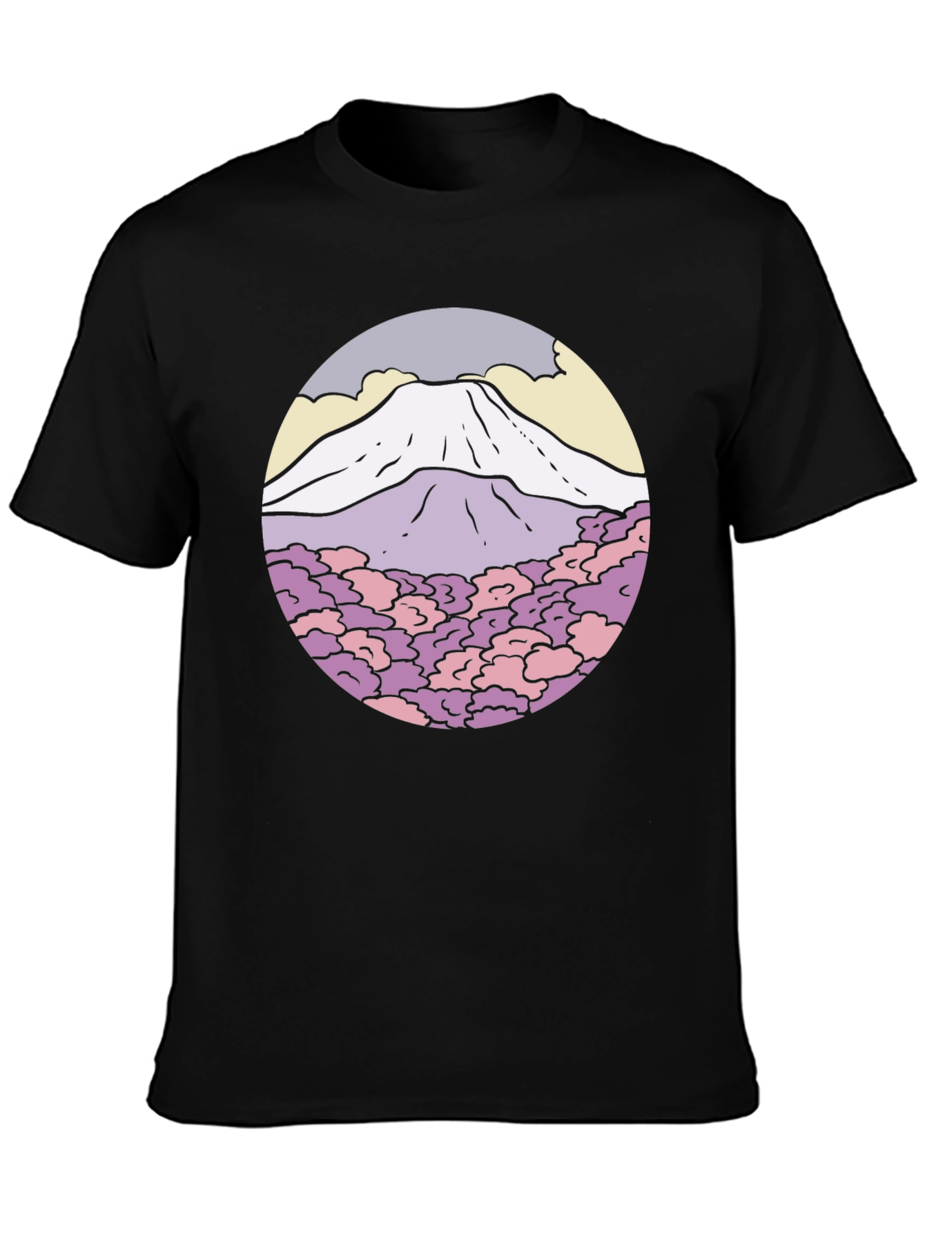 Mountain Graphic Tee - Unique Circle Design Shirt
