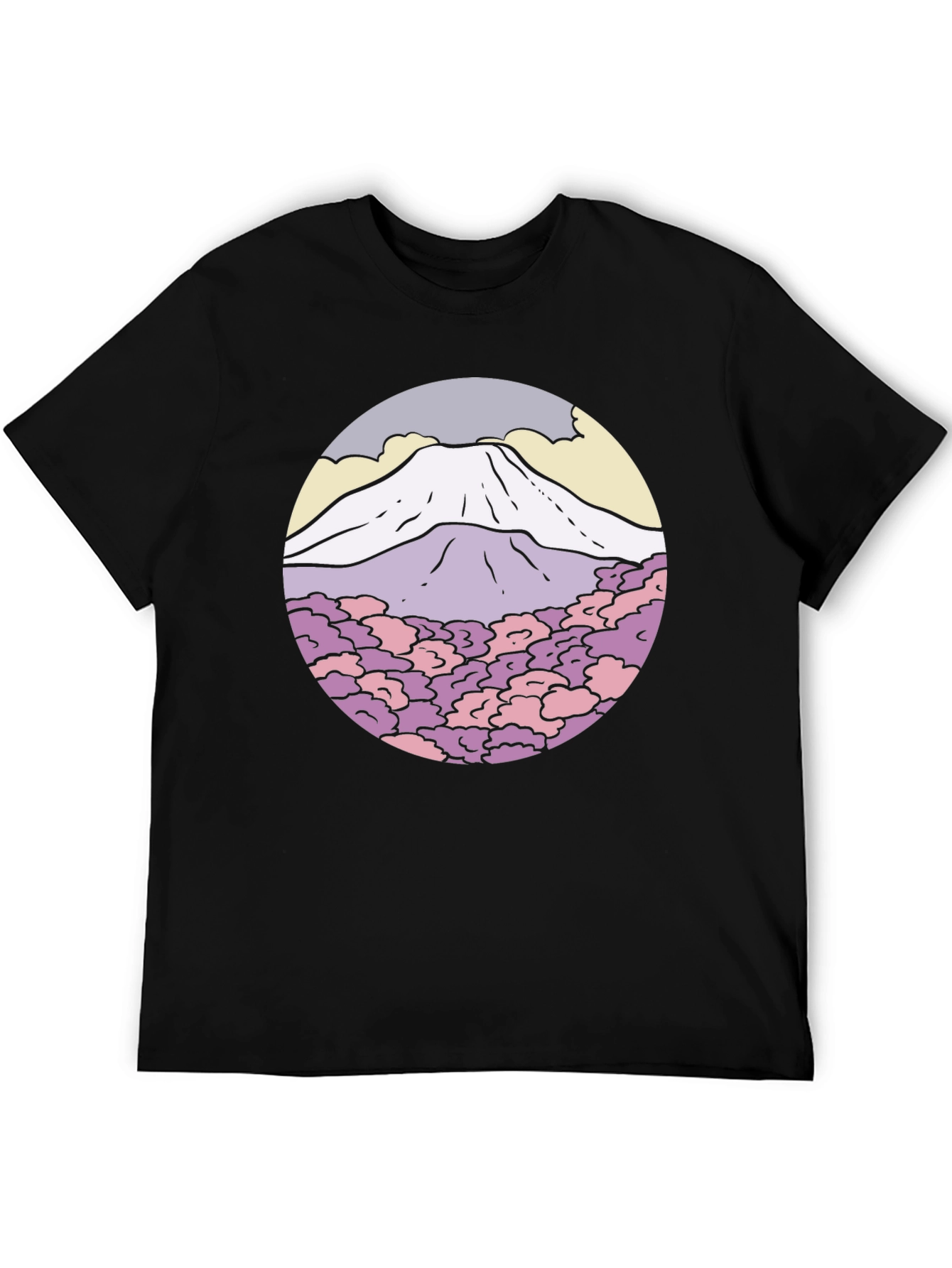 Mountain Graphic Tee - Unique Circle Design Shirt