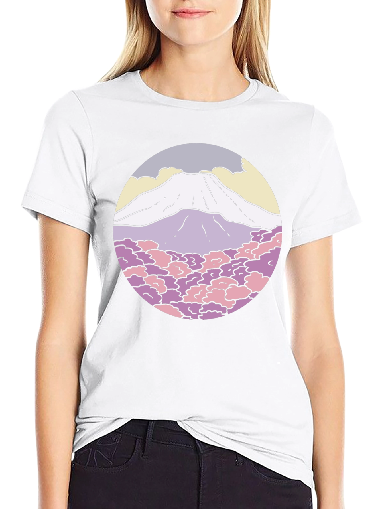 Mountain Graphic Tee - Unique Circle Design Shirt