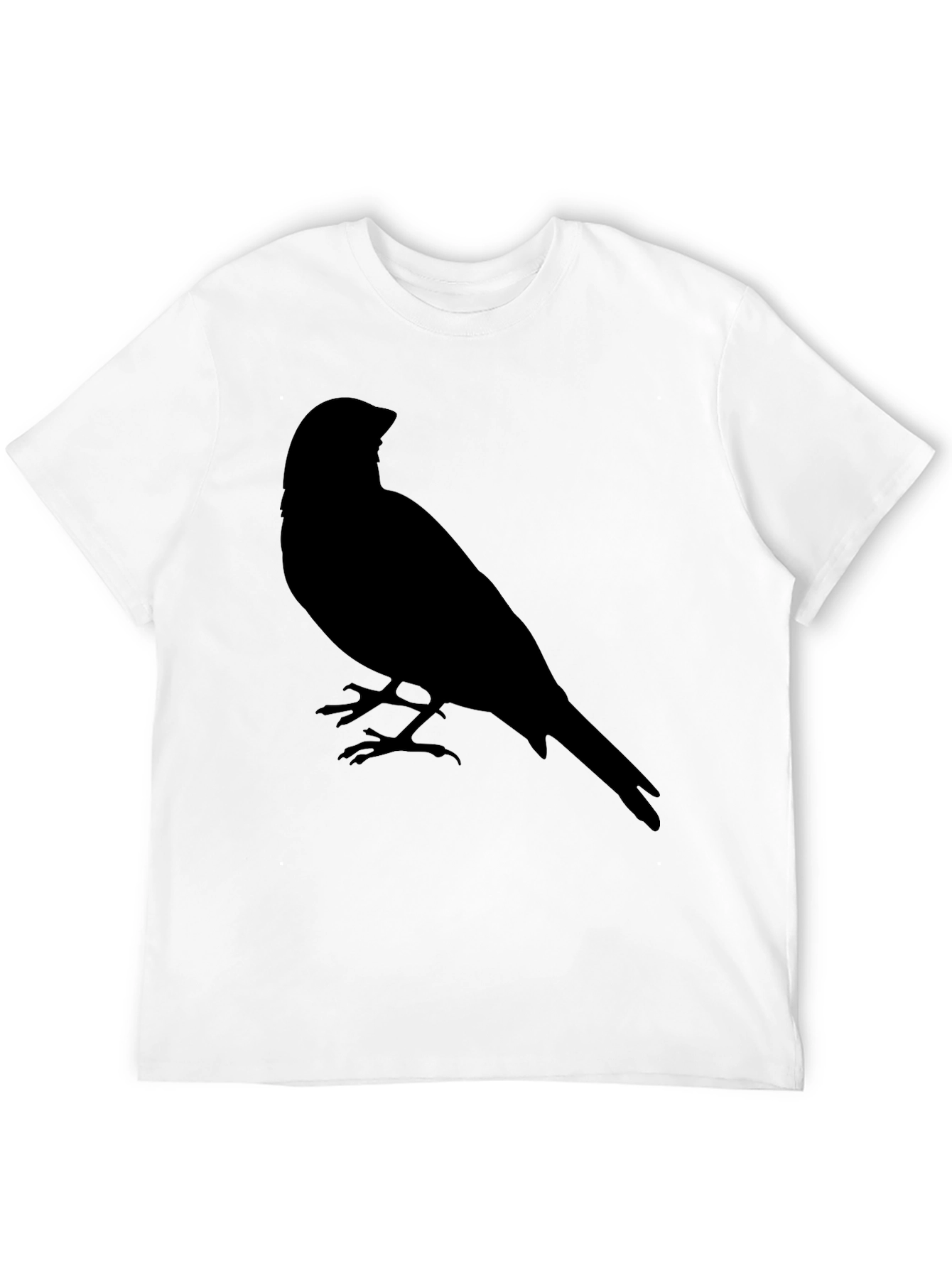 Mens Black T-Shirt with Bird Silhouette Graphic