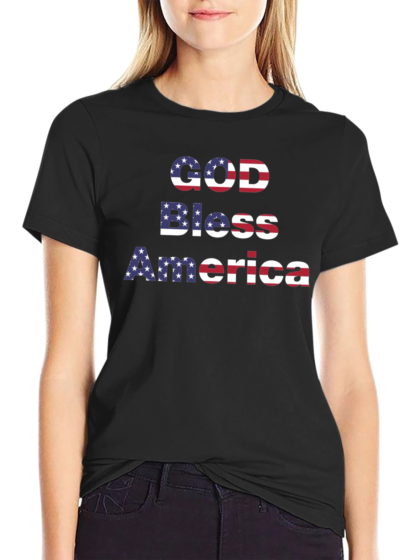 God Bless America Graphic Tee Patriotic