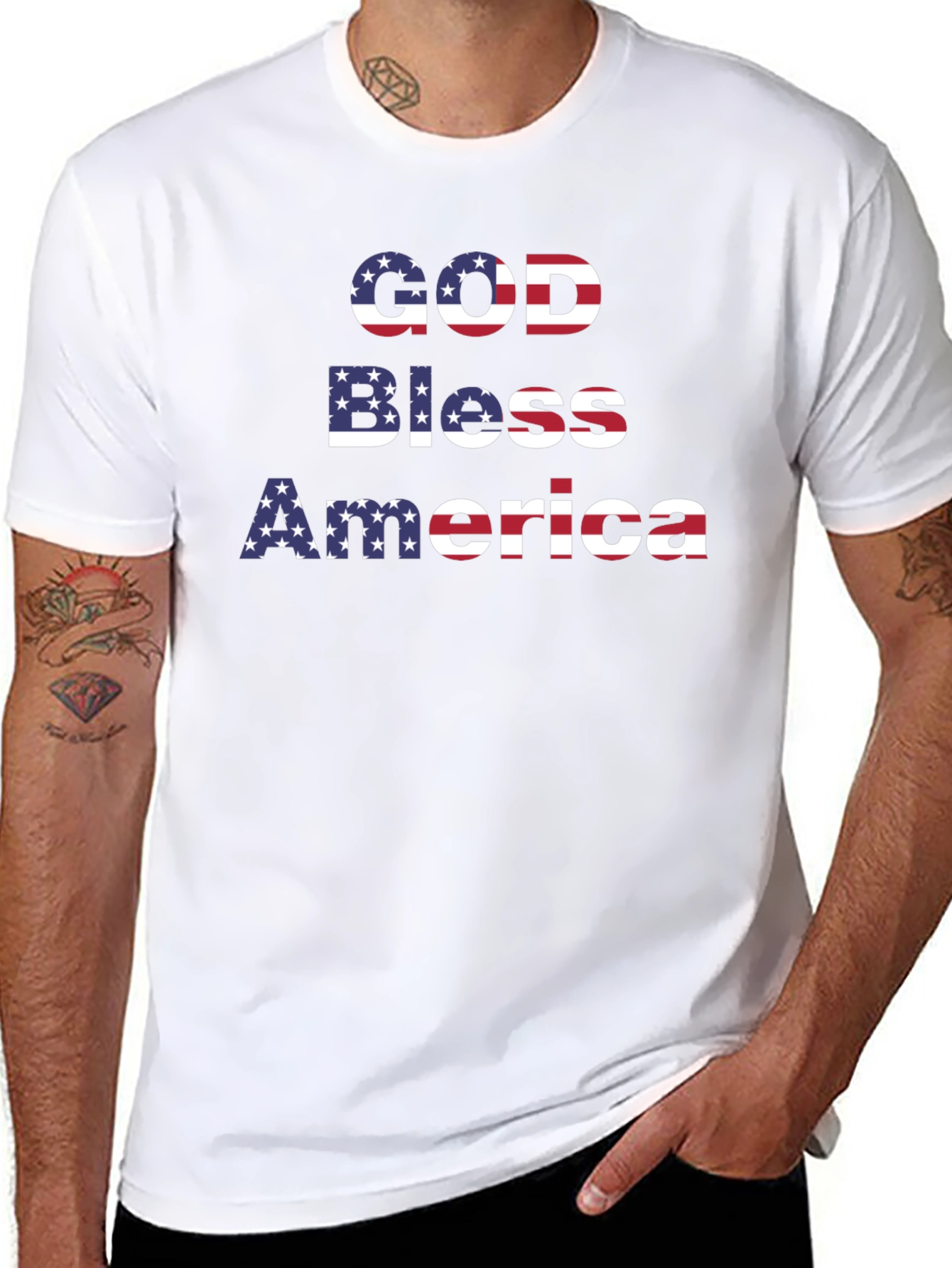 God Bless America Graphic Tee Patriotic