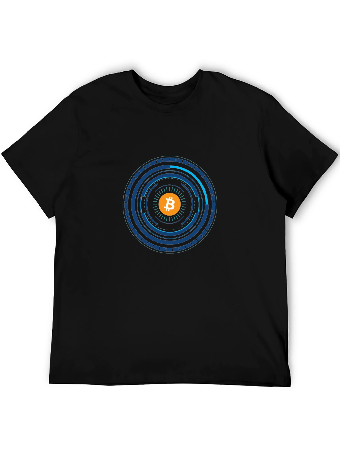 Bitcoin Tech Circle Graphic Black T-Shirt