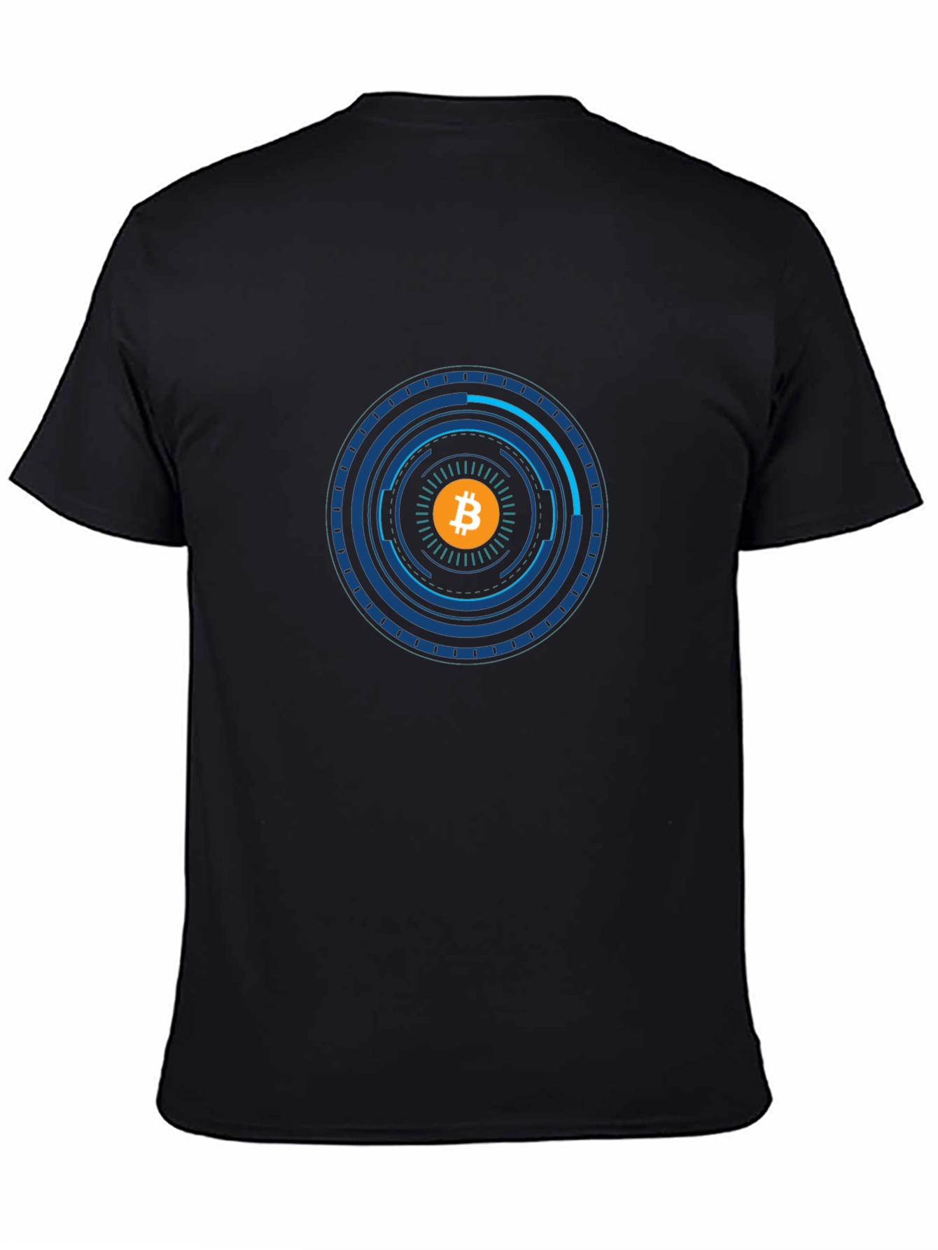 Bitcoin Tech Circle Graphic Black T-Shirt