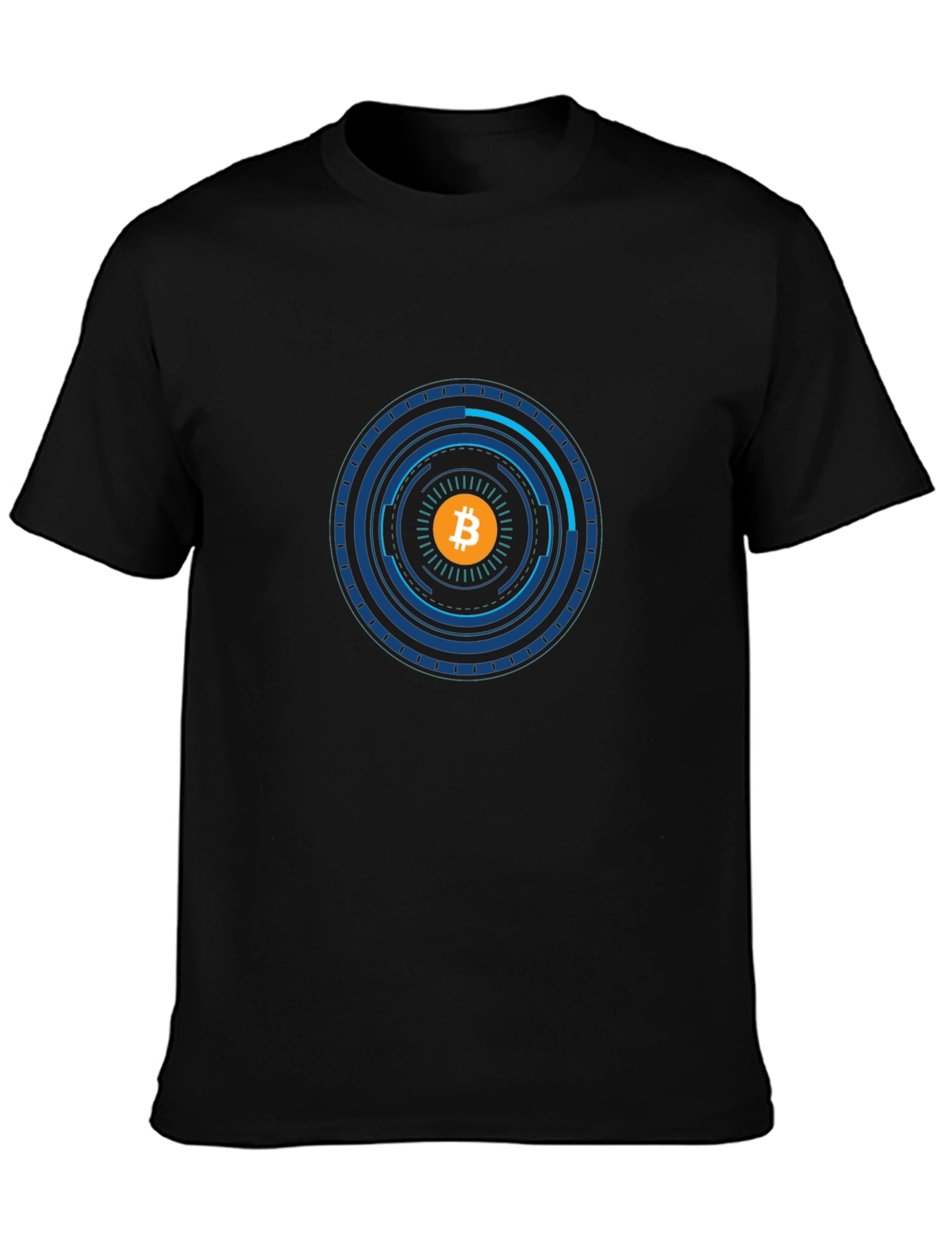 Bitcoin Tech Circle Graphic Black T-Shirt