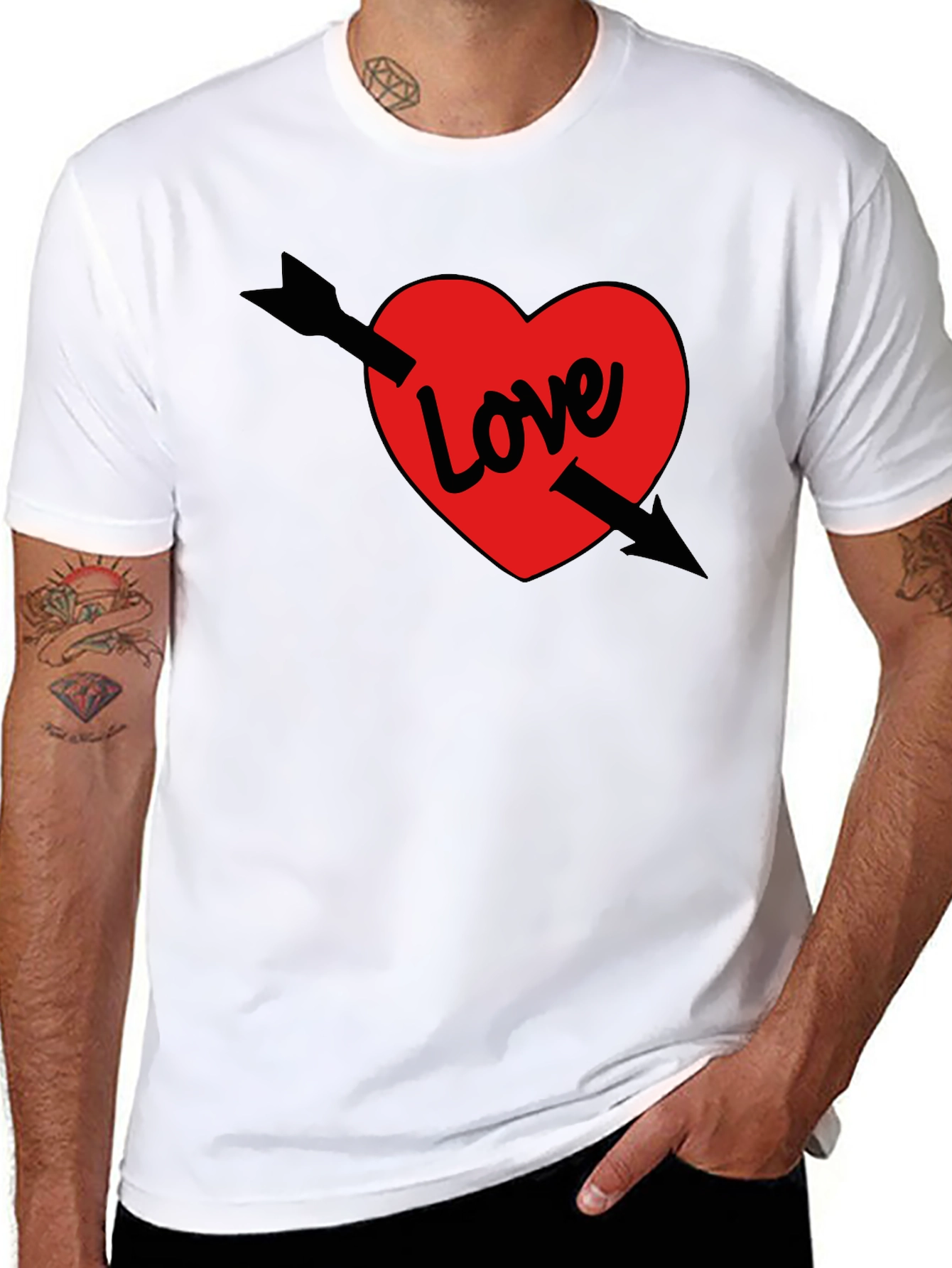 Love Arrow T-Shirt - Black Valentines Day Tee