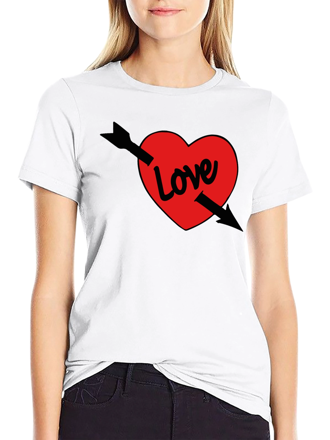 Love Arrow T-Shirt - Black Valentines Day Tee