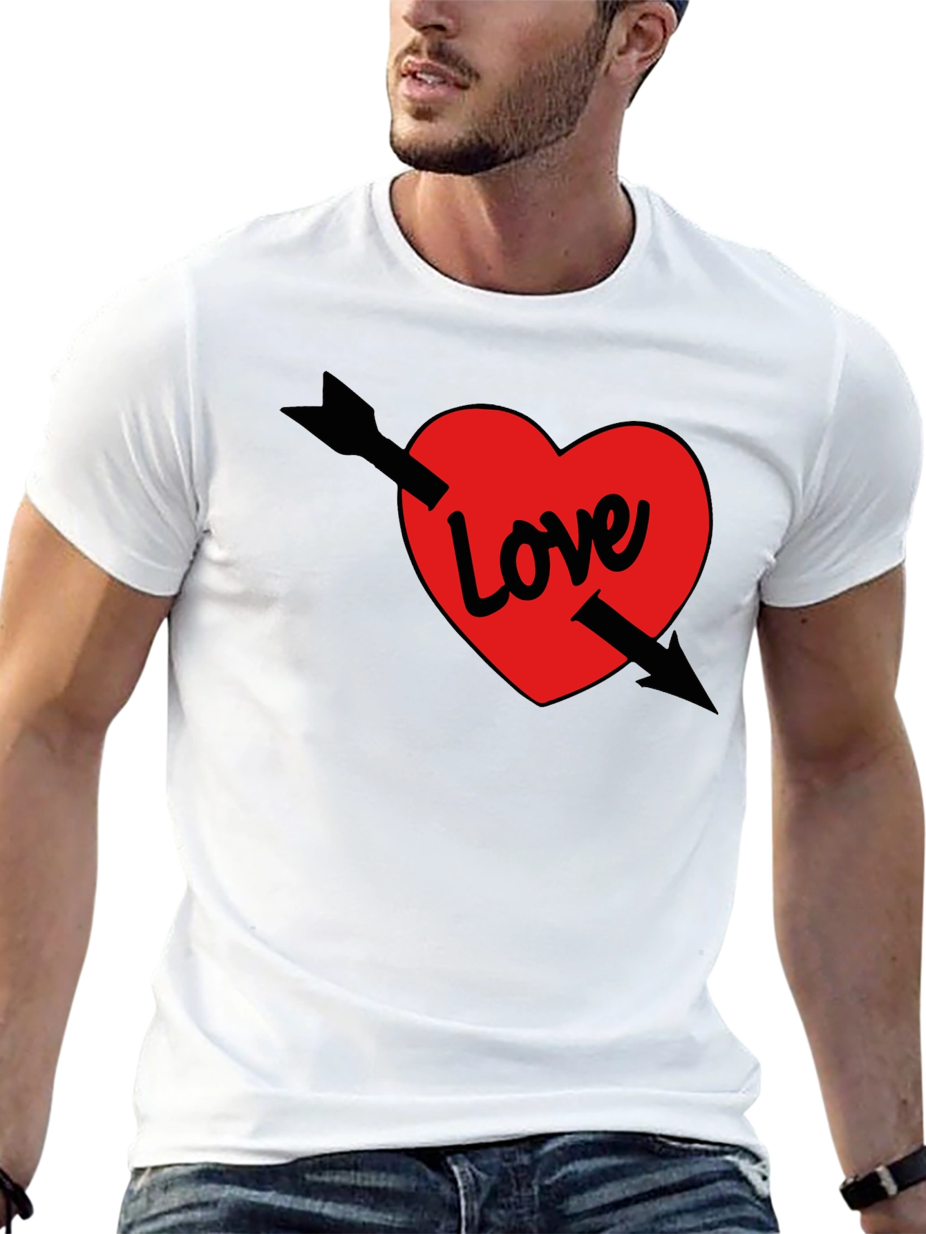 Love Arrow T-Shirt - Black Valentines Day Tee