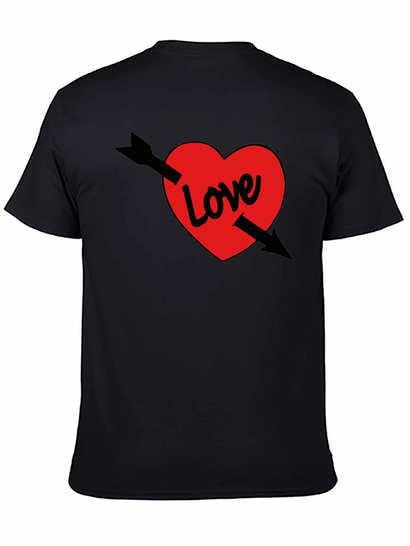 Love Arrow T-Shirt - Black Valentines Day Tee