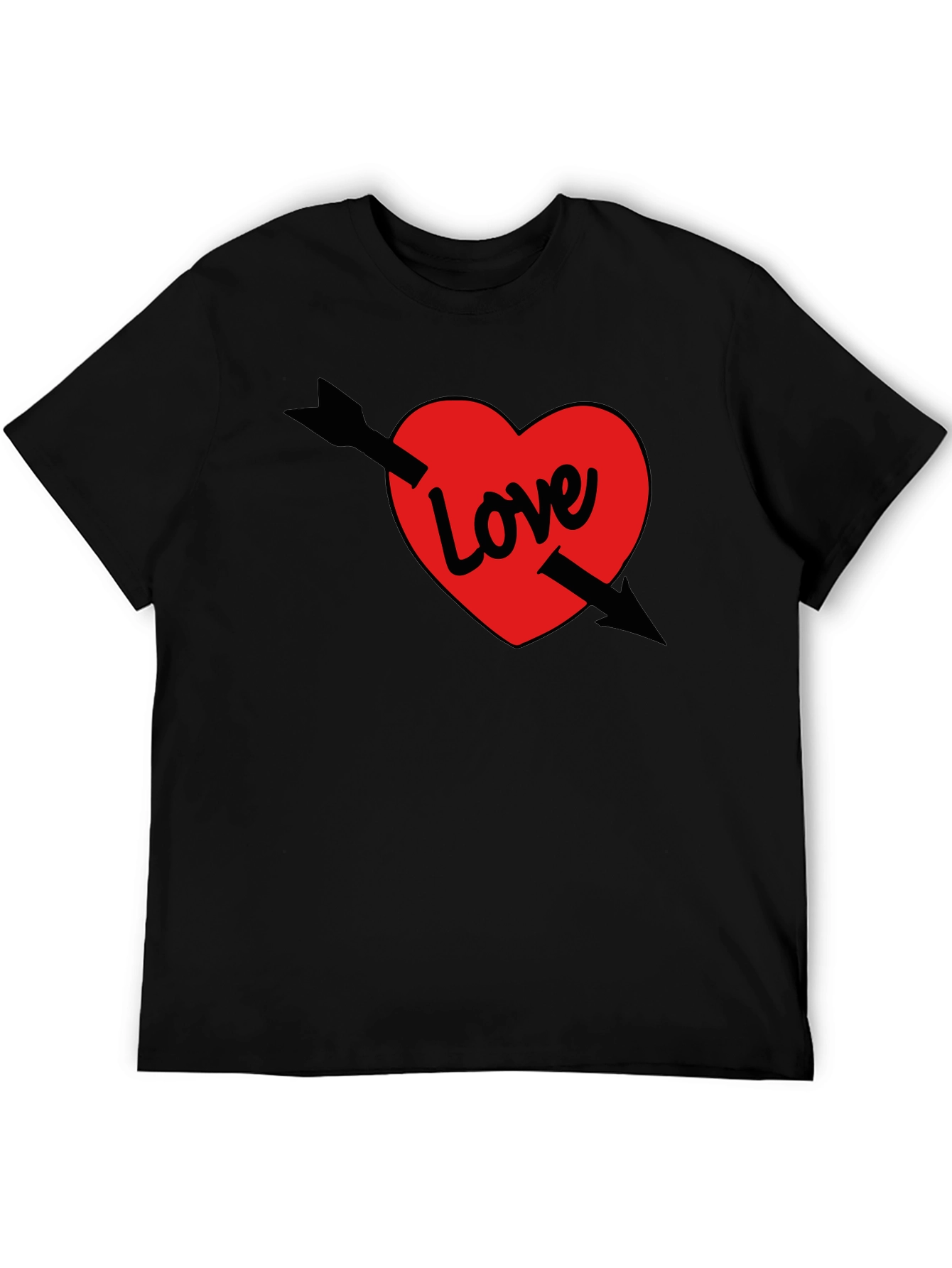 Love Arrow T-Shirt - Black Valentines Day Tee