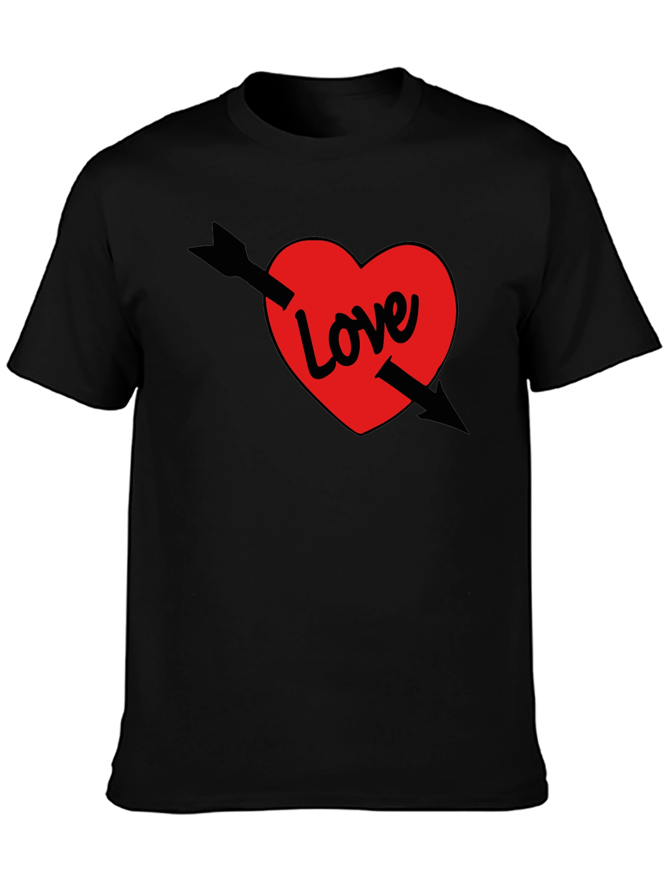 Love Arrow T-Shirt - Black Valentines Day Tee