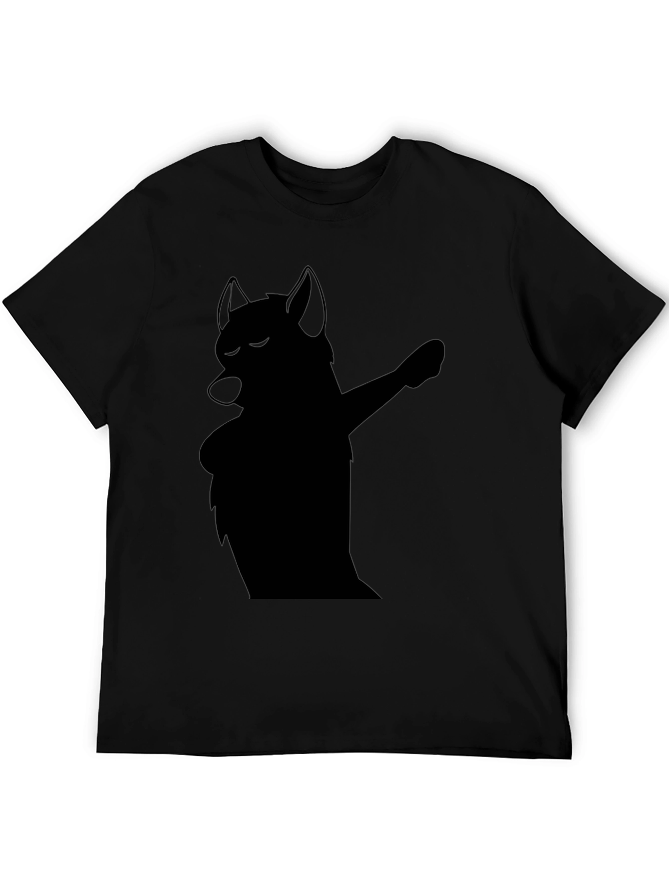 Dabbing Wolf Graphic Tee - Mens Black T-Shirt