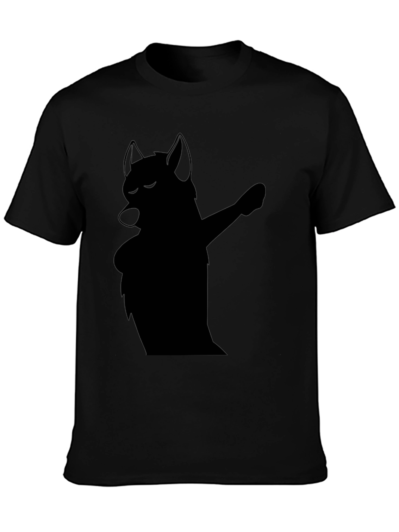 Dabbing Wolf Graphic Tee - Mens Black T-Shirt
