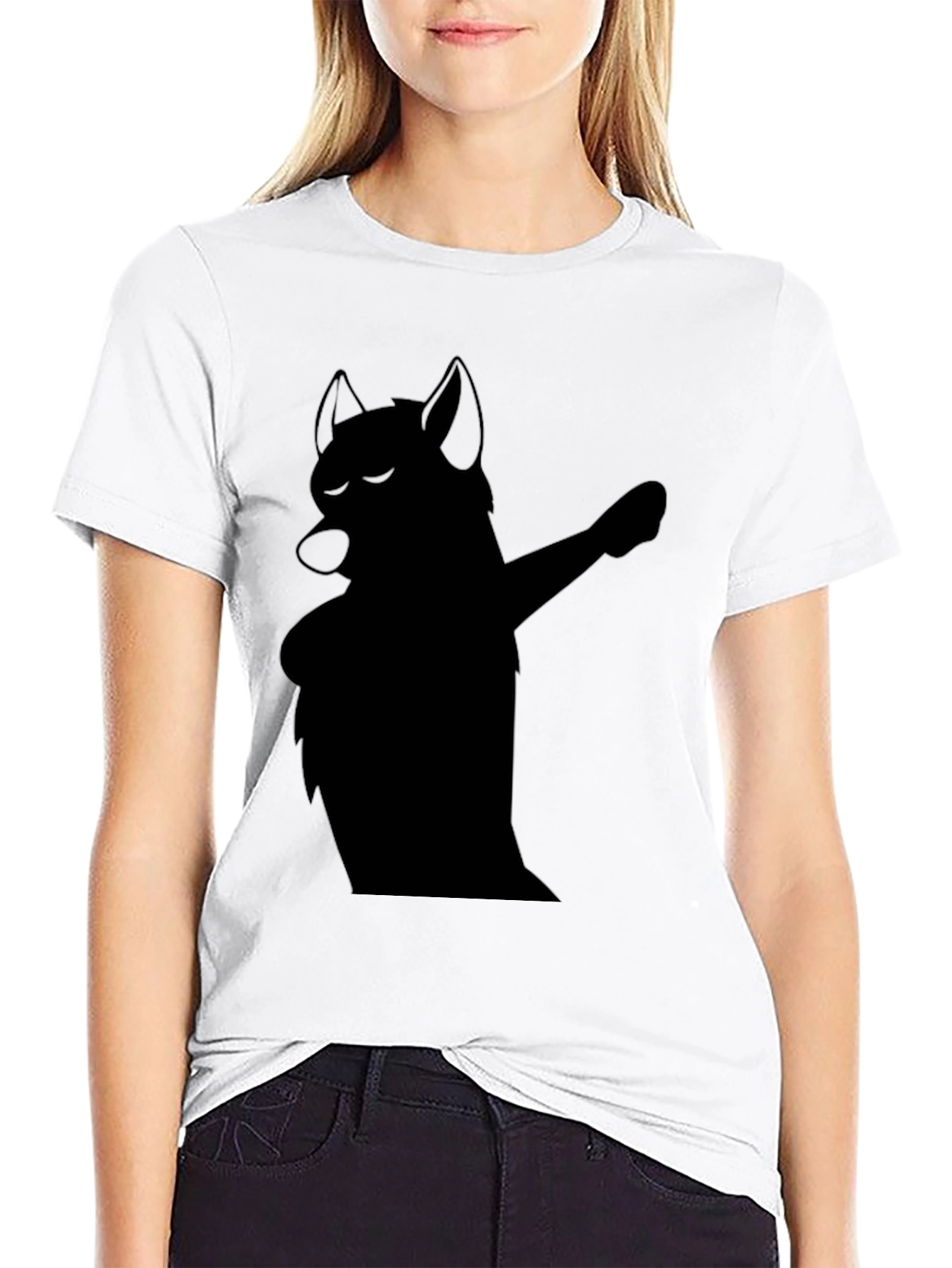 Dabbing Wolf Graphic Tee - Mens Black T-Shirt