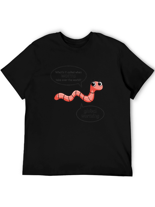 Punny Worm Graphic T-Shirt - Global Warming Joke Tee