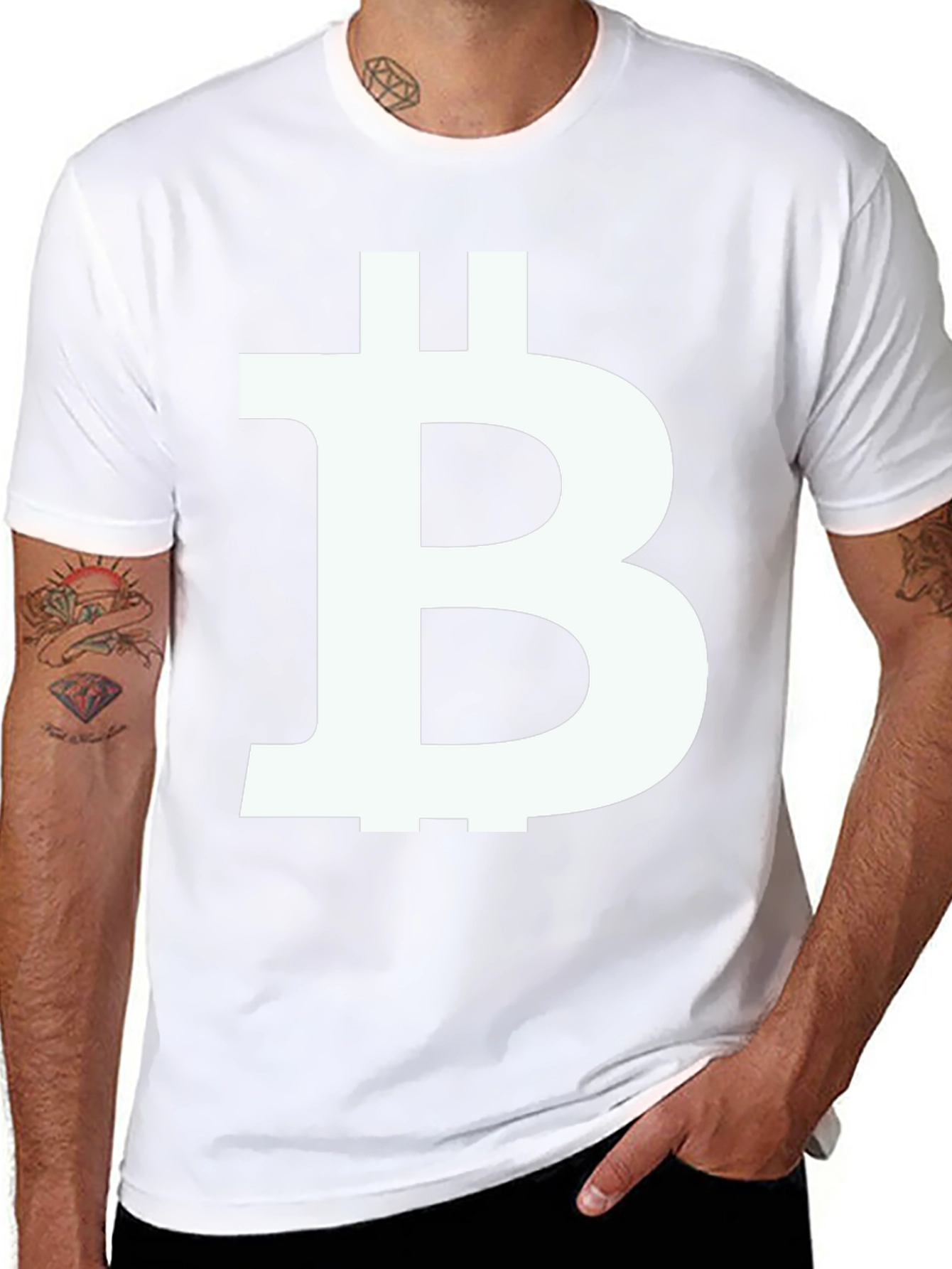 Bitcoin Symbol Graphic T-Shirt - Black Cotton