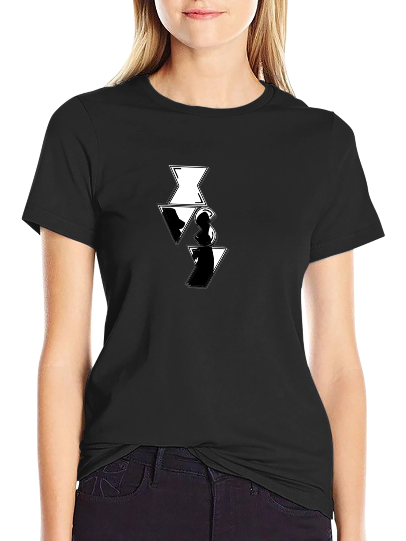 Black Short Sleeve T-Shirt with Unique Graphic