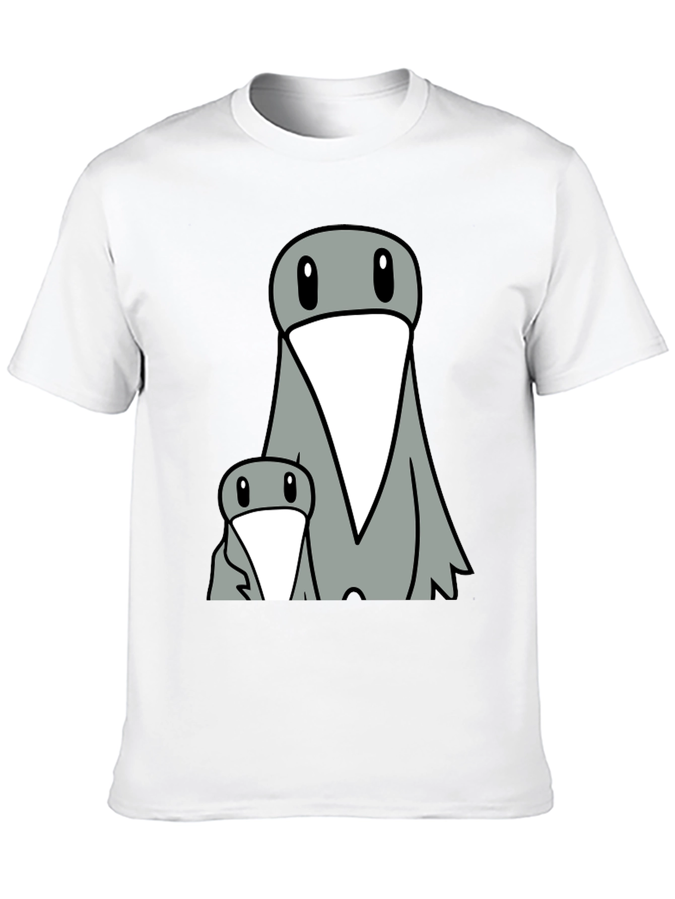 Funny Cartoon Bird Graphic Tee - Black T-Shirt