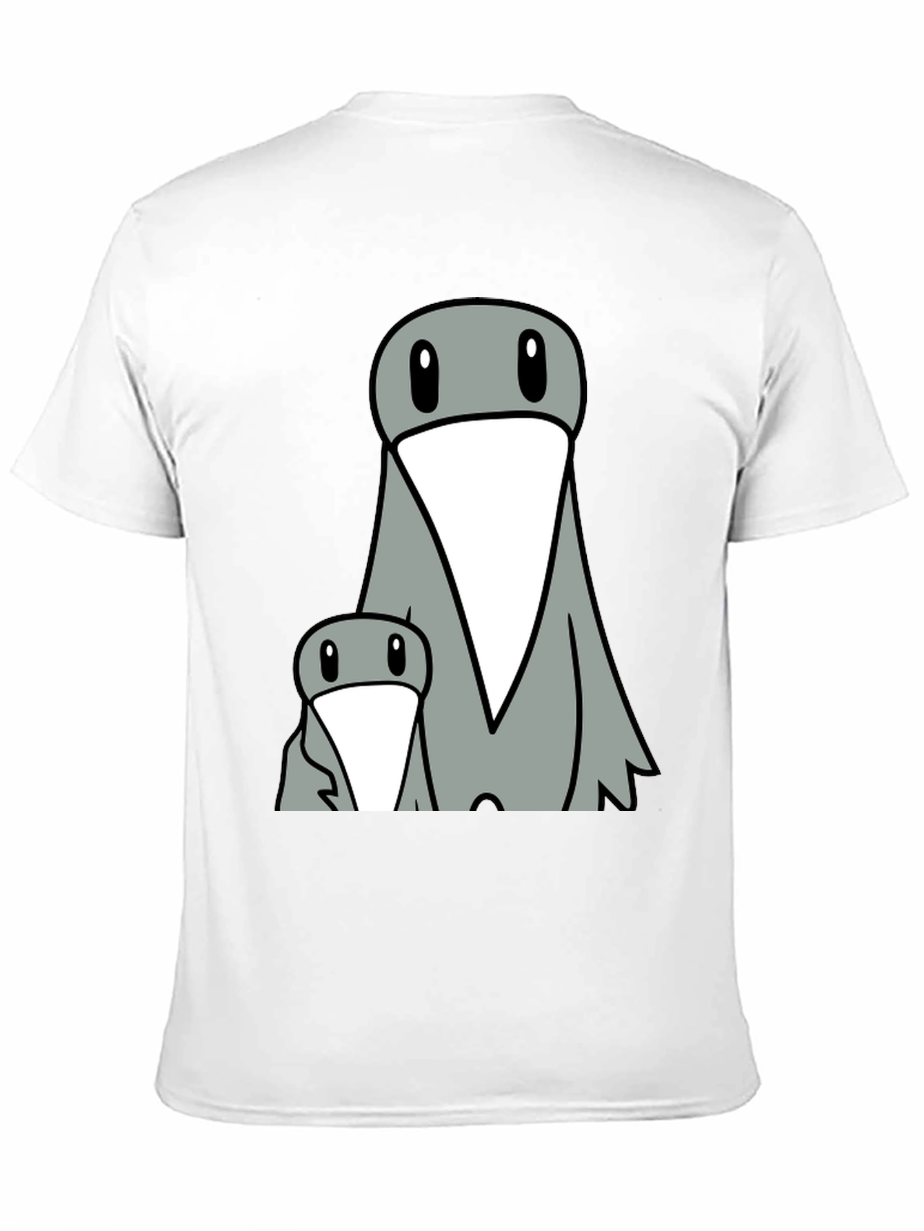 Funny Cartoon Bird Graphic Tee - Black T-Shirt