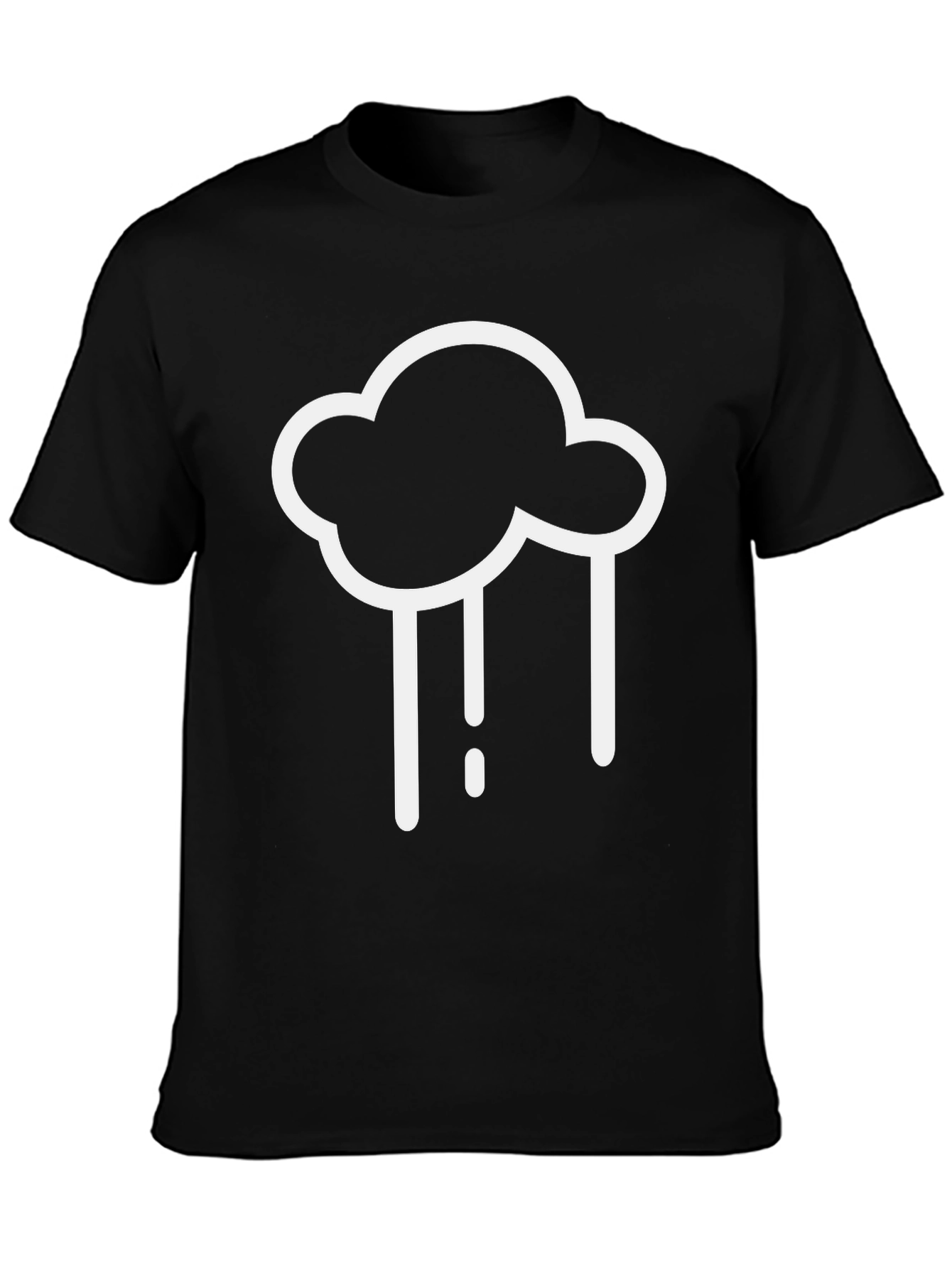 Rainy Cloud Graphic Tee - Classic Black Cotton