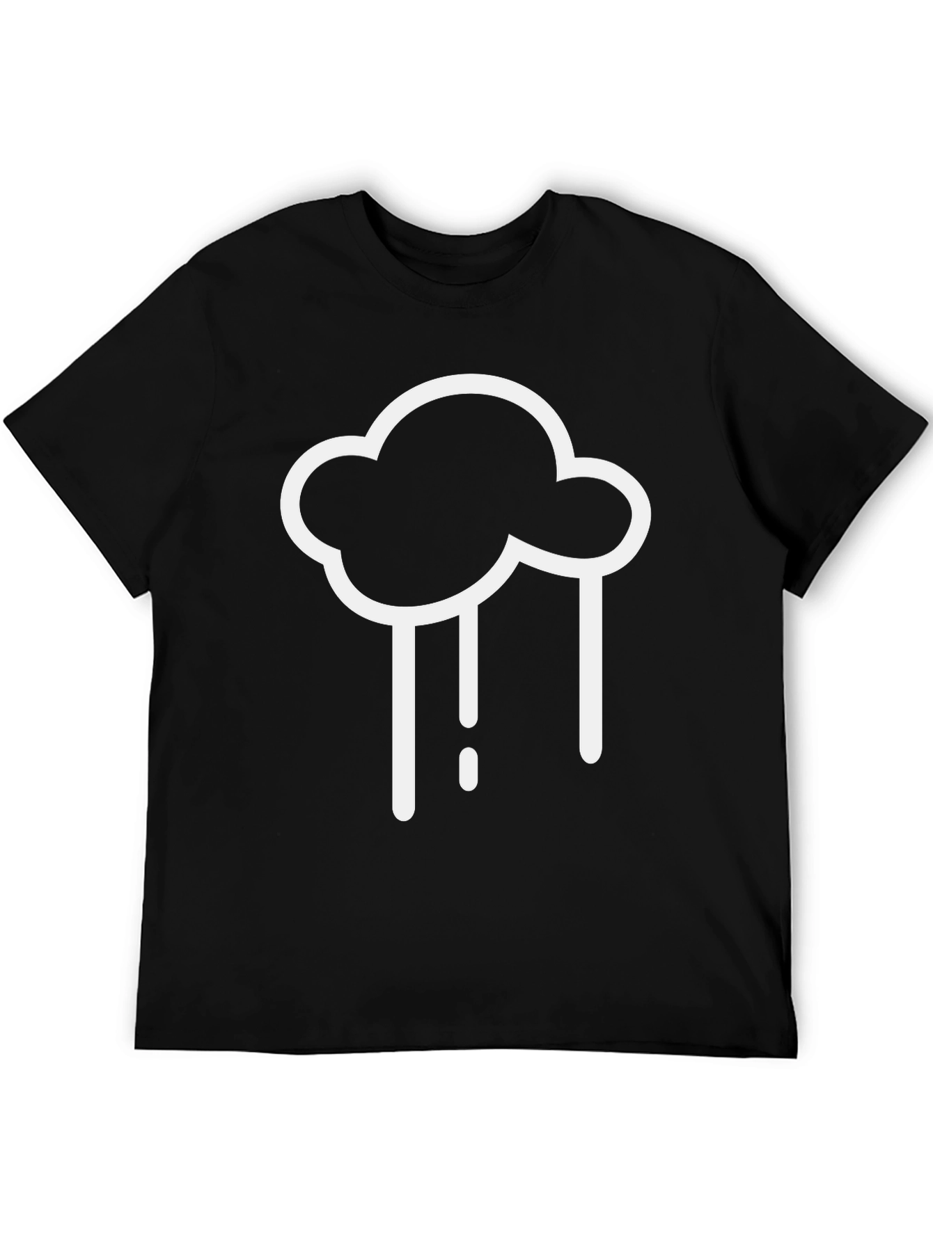 Rainy Cloud Graphic Tee - Classic Black Cotton