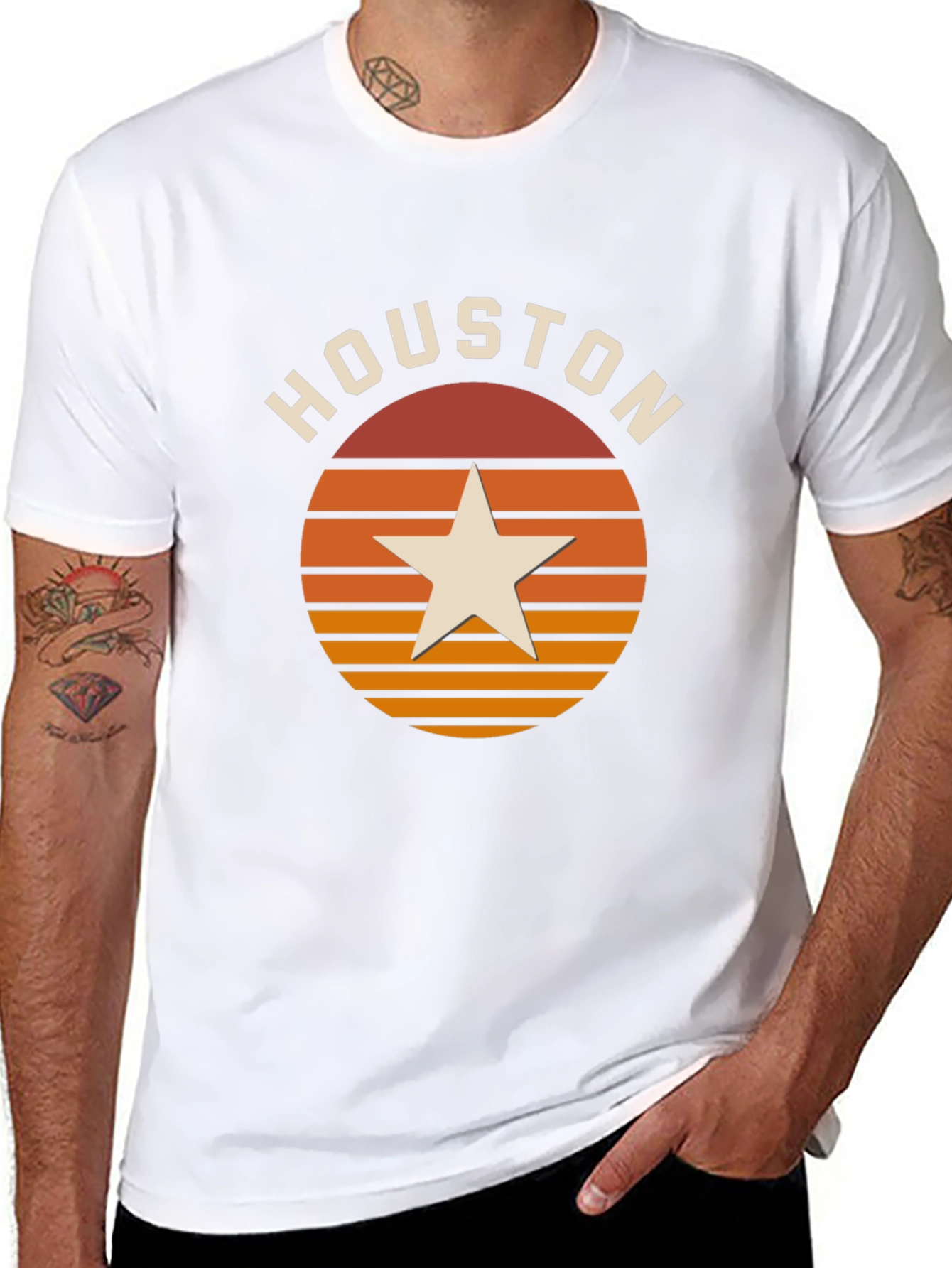 Houston Retro Sunset Star T-Shirt