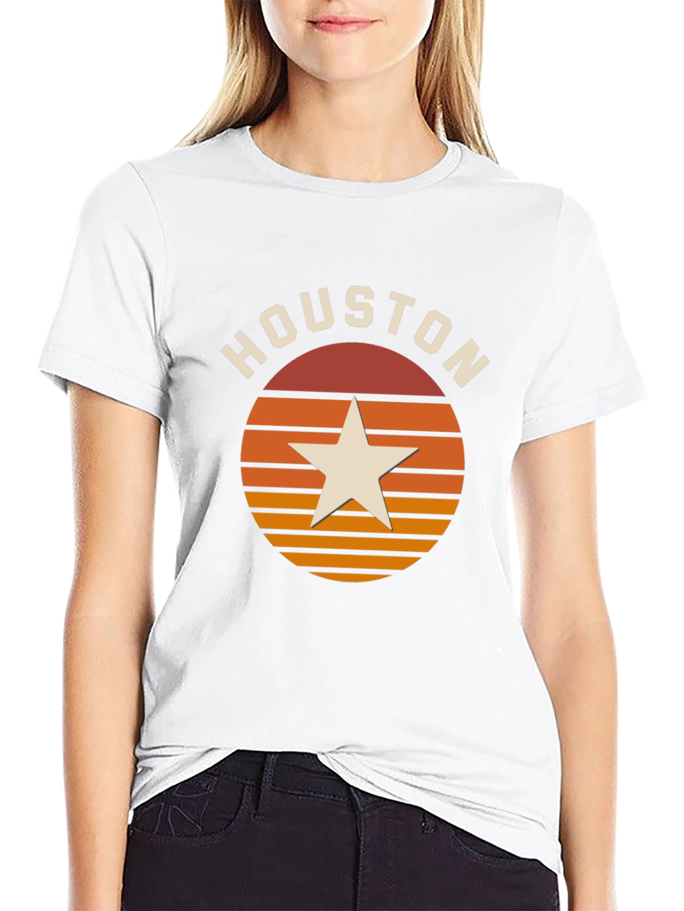 Houston Retro Sunset Star T-Shirt