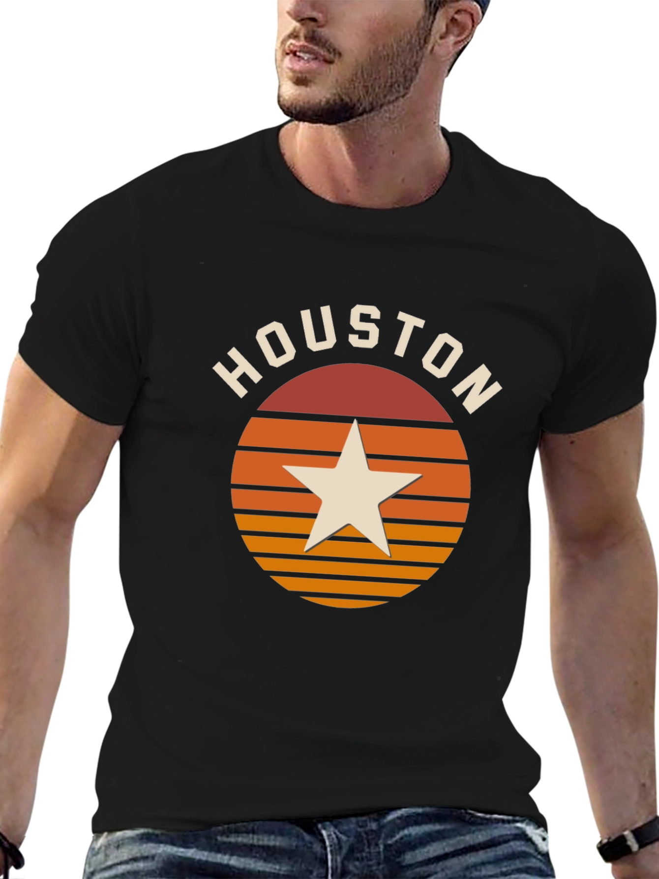 Houston Retro Sunset Star T-Shirt