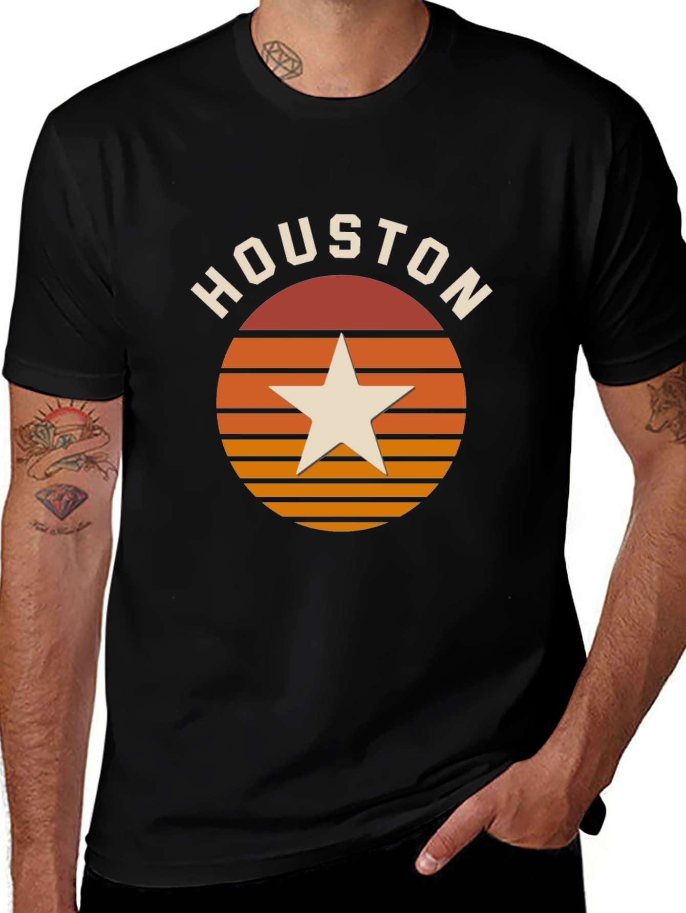 Houston Retro Sunset Star T-Shirt