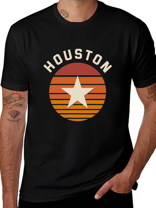 Houston Retro Sunset Star T-Shirt