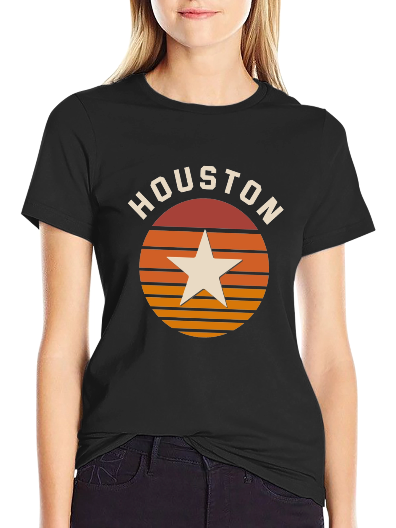 Houston Retro Sunset Star T-Shirt