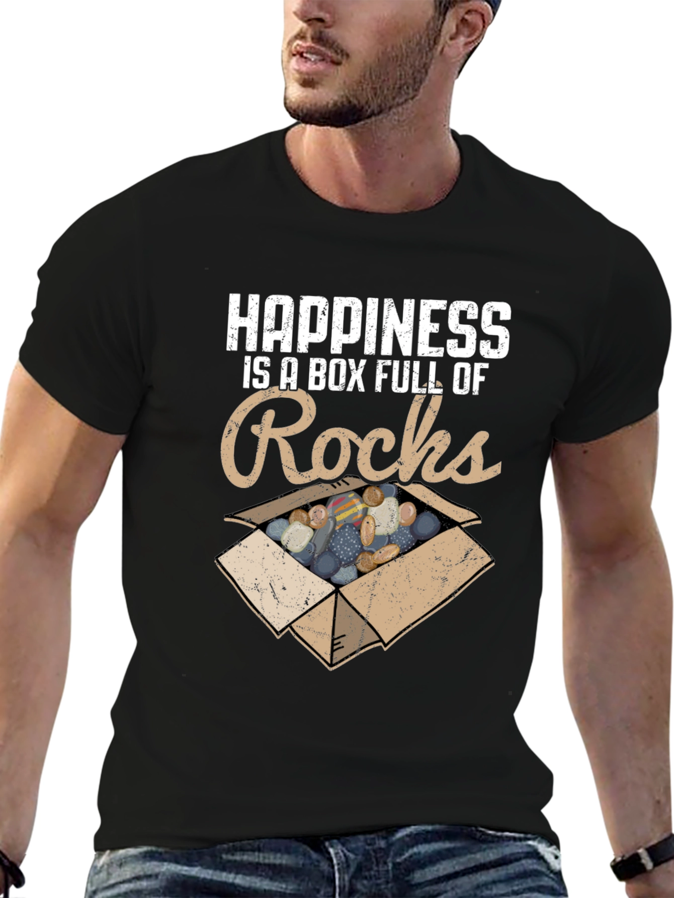 Happiness Rocks T-Shirt - Funny Rock Collector Tee