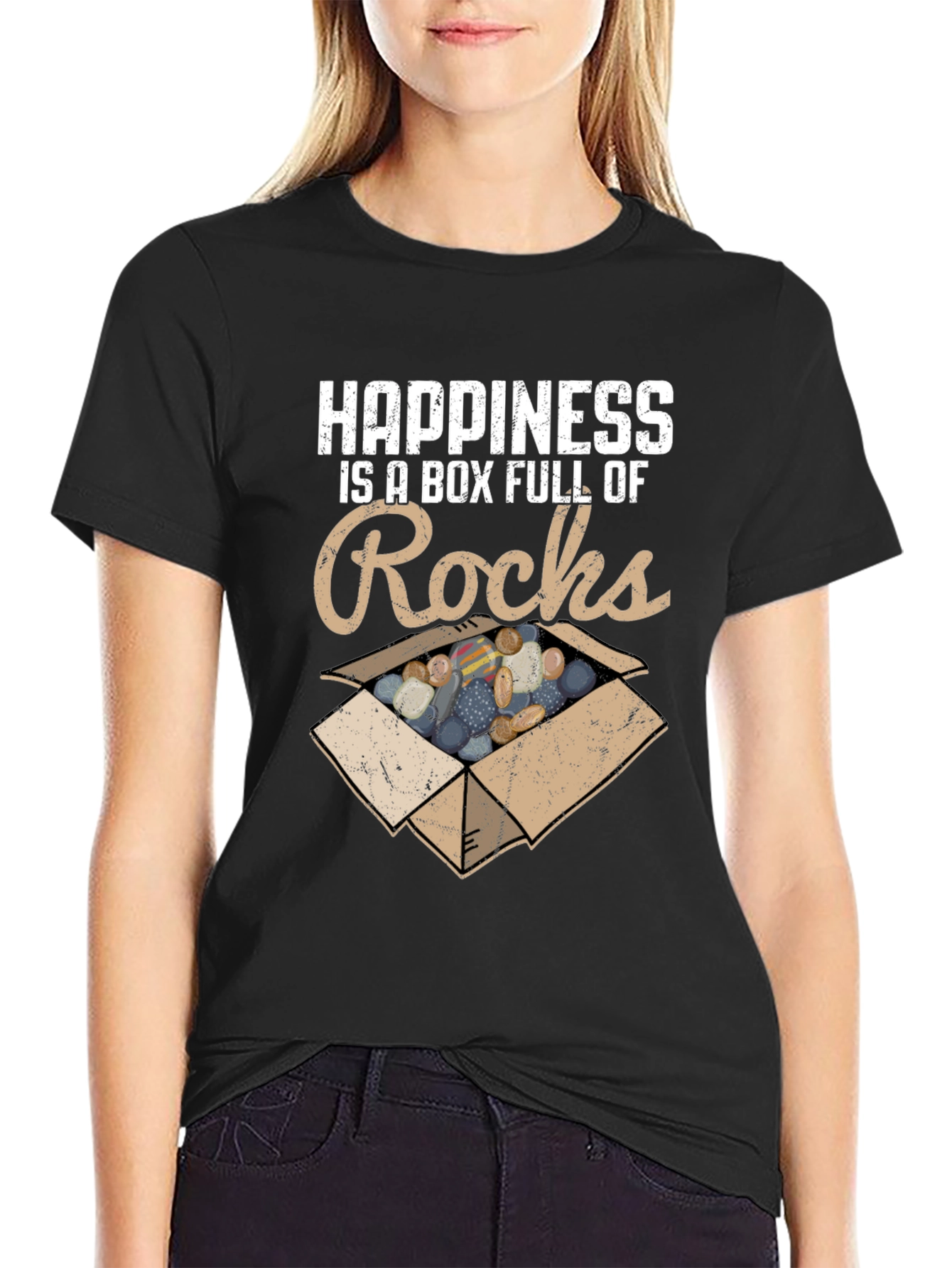 Happiness Rocks T-Shirt - Funny Rock Collector Tee