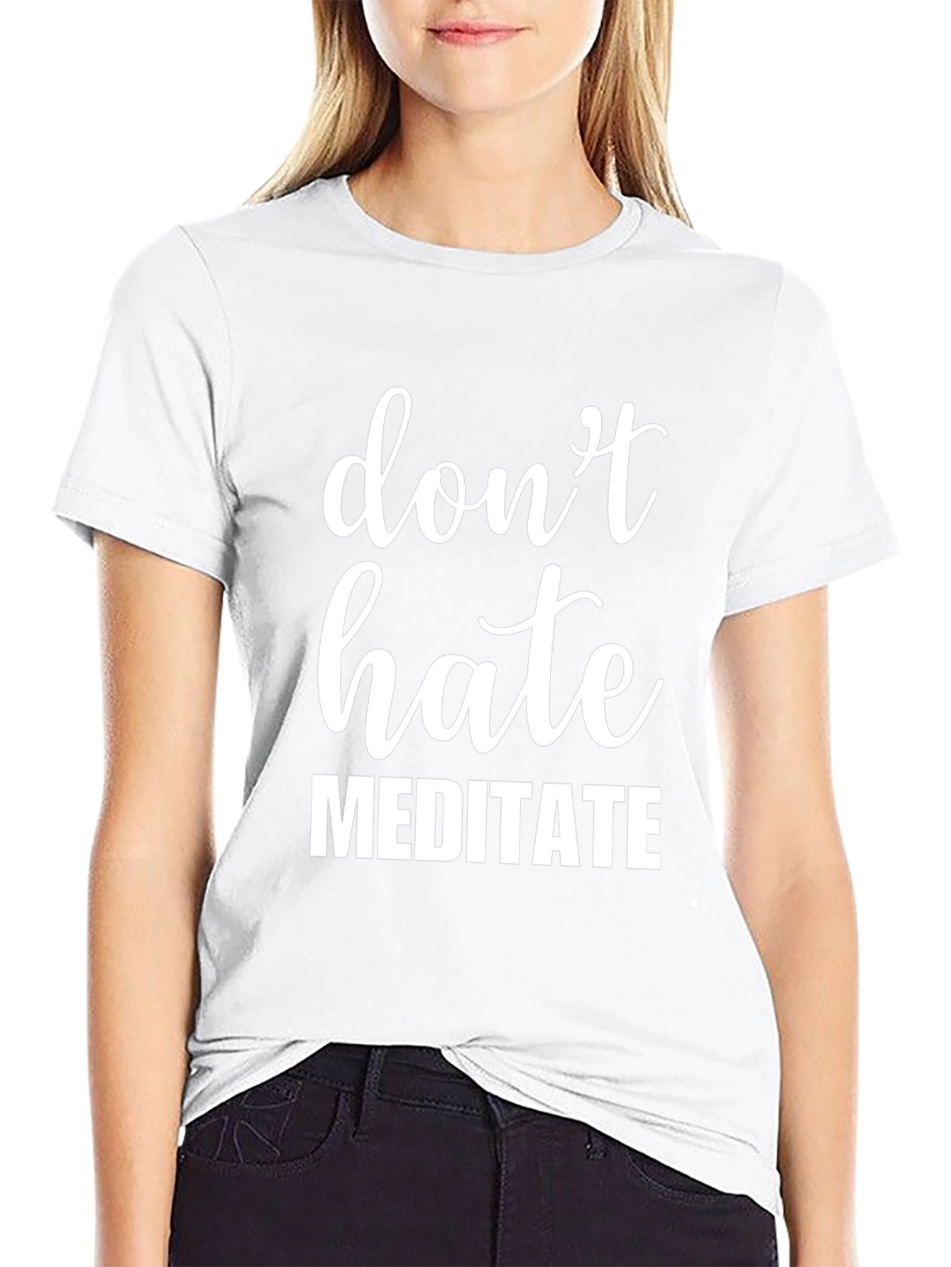Dont Hate Meditate Graphic Tee - Mens Black T-Shirt