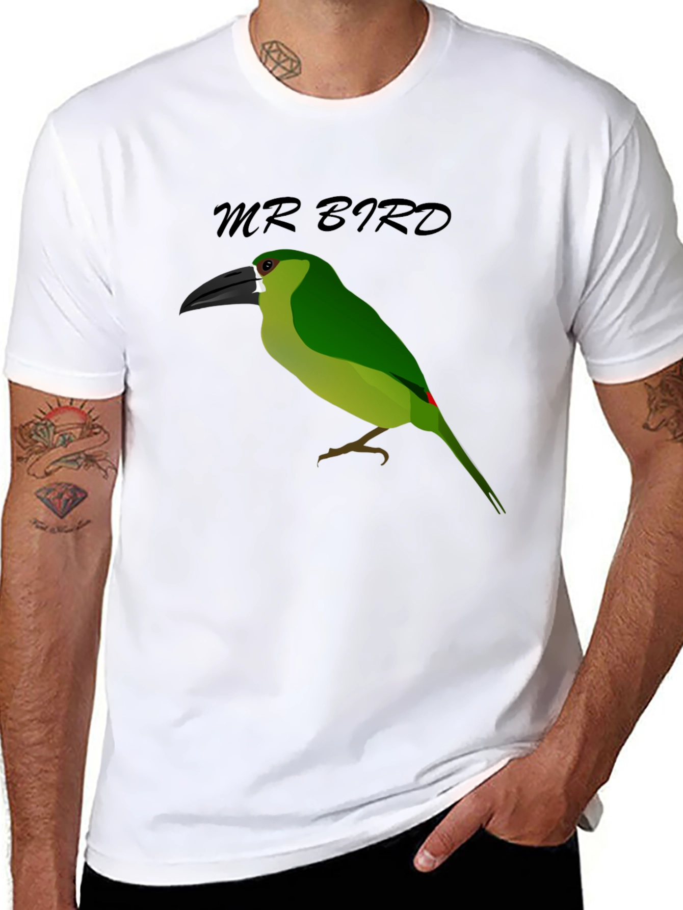 Mr. Bird Graphic T-Shirt - Black