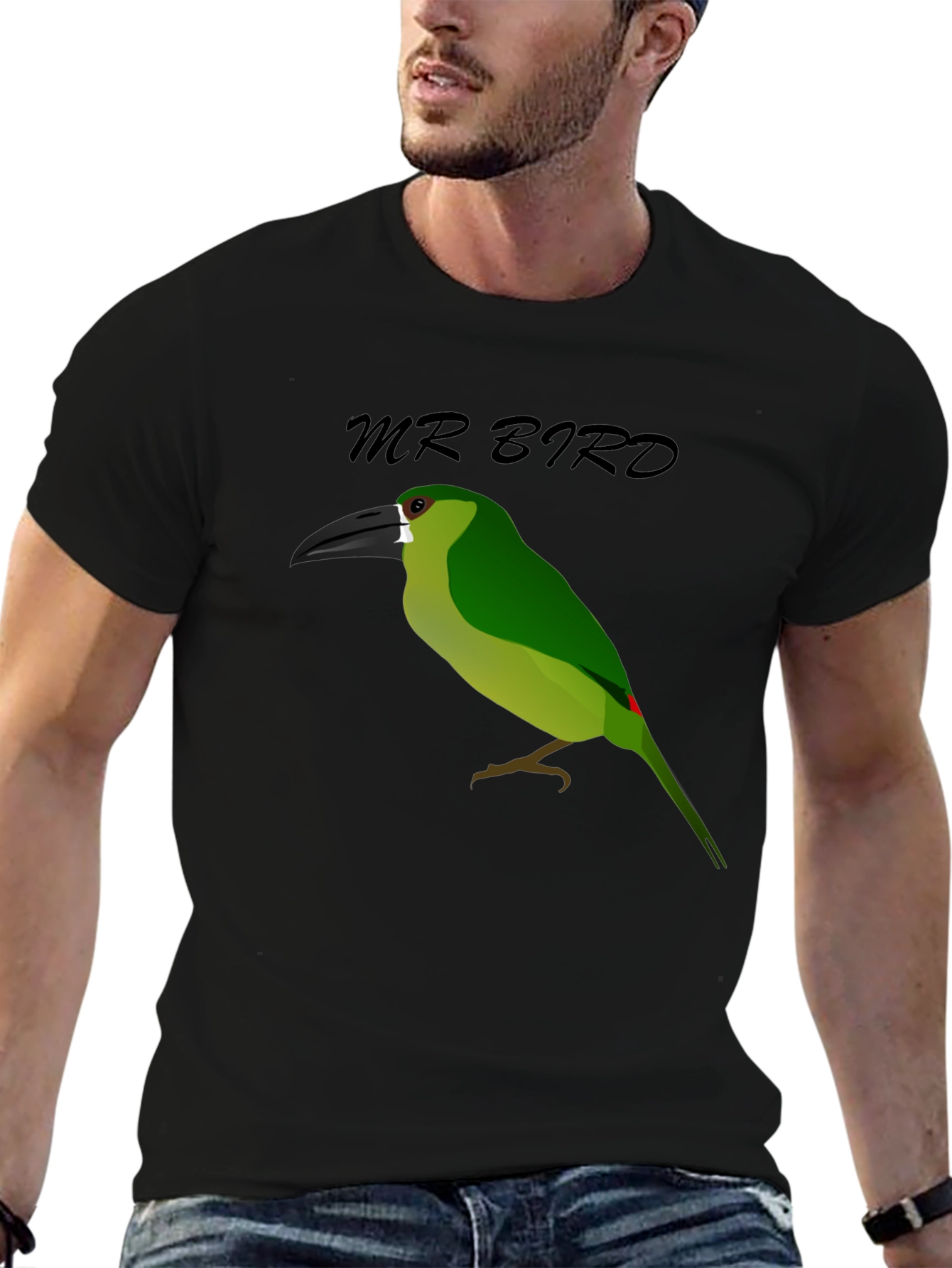 Mr. Bird Graphic T-Shirt - Black