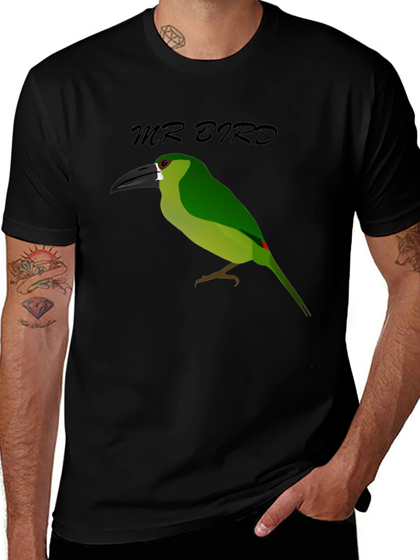 Mr. Bird Graphic T-Shirt - Black