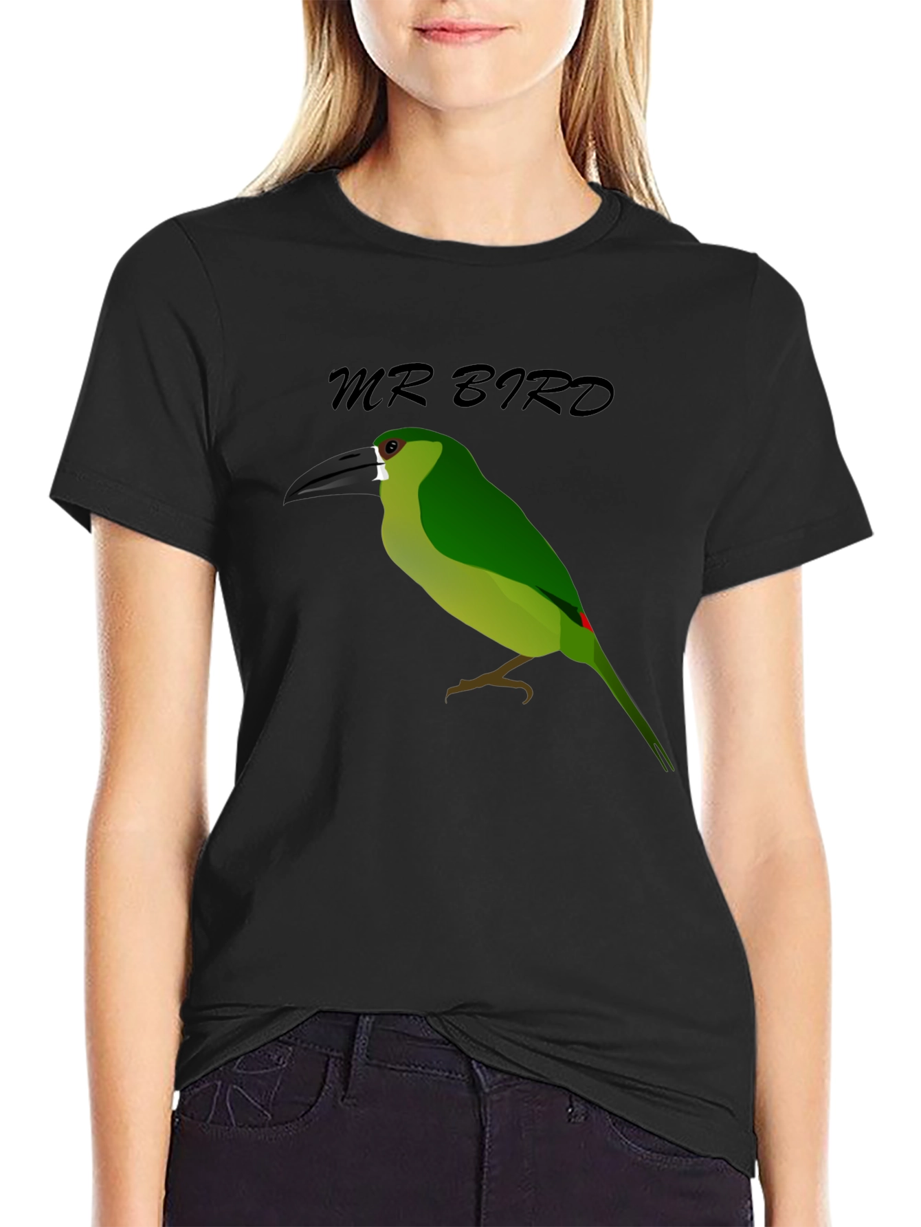 Mr. Bird Graphic T-Shirt - Black