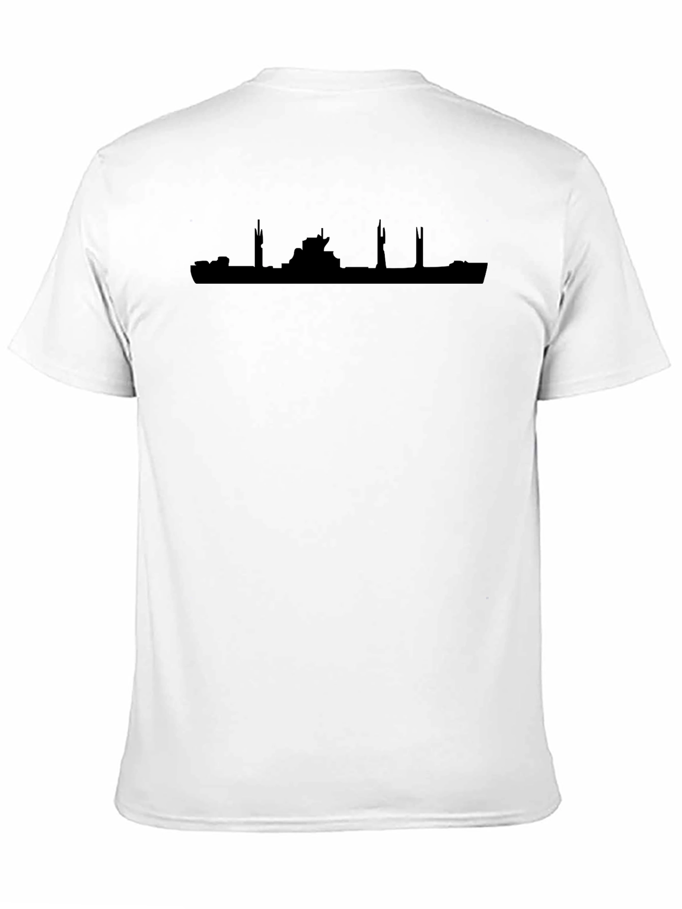 Modern Cityscape Silhouette Black T-Shirt