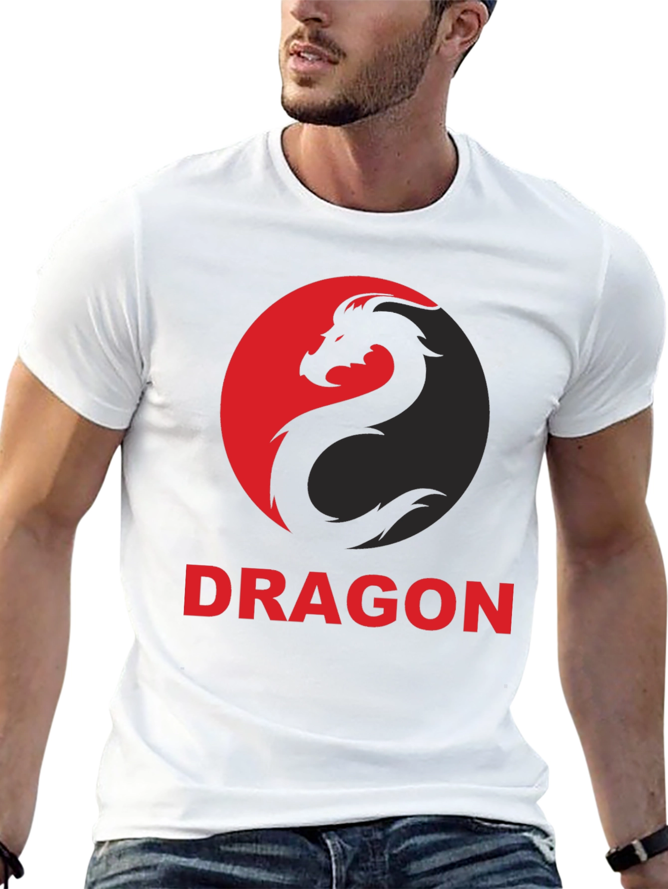 Dragon Graphic Tee - Black Cotton T-Shirt