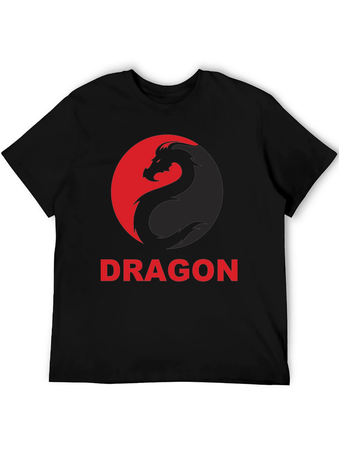 Dragon Graphic Tee - Black Cotton T-Shirt