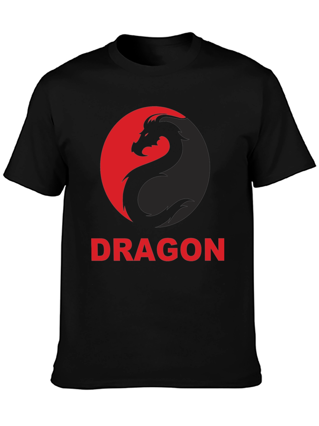 Dragon Graphic Tee - Black Cotton T-Shirt