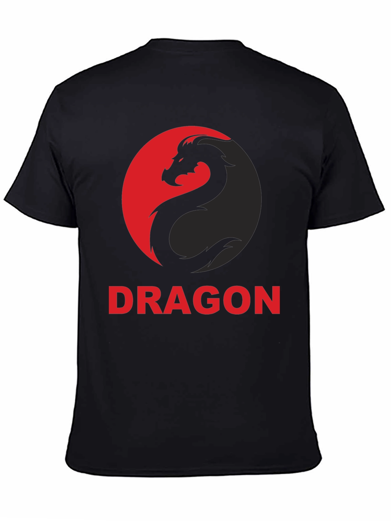 Dragon Graphic Tee - Black Cotton T-Shirt