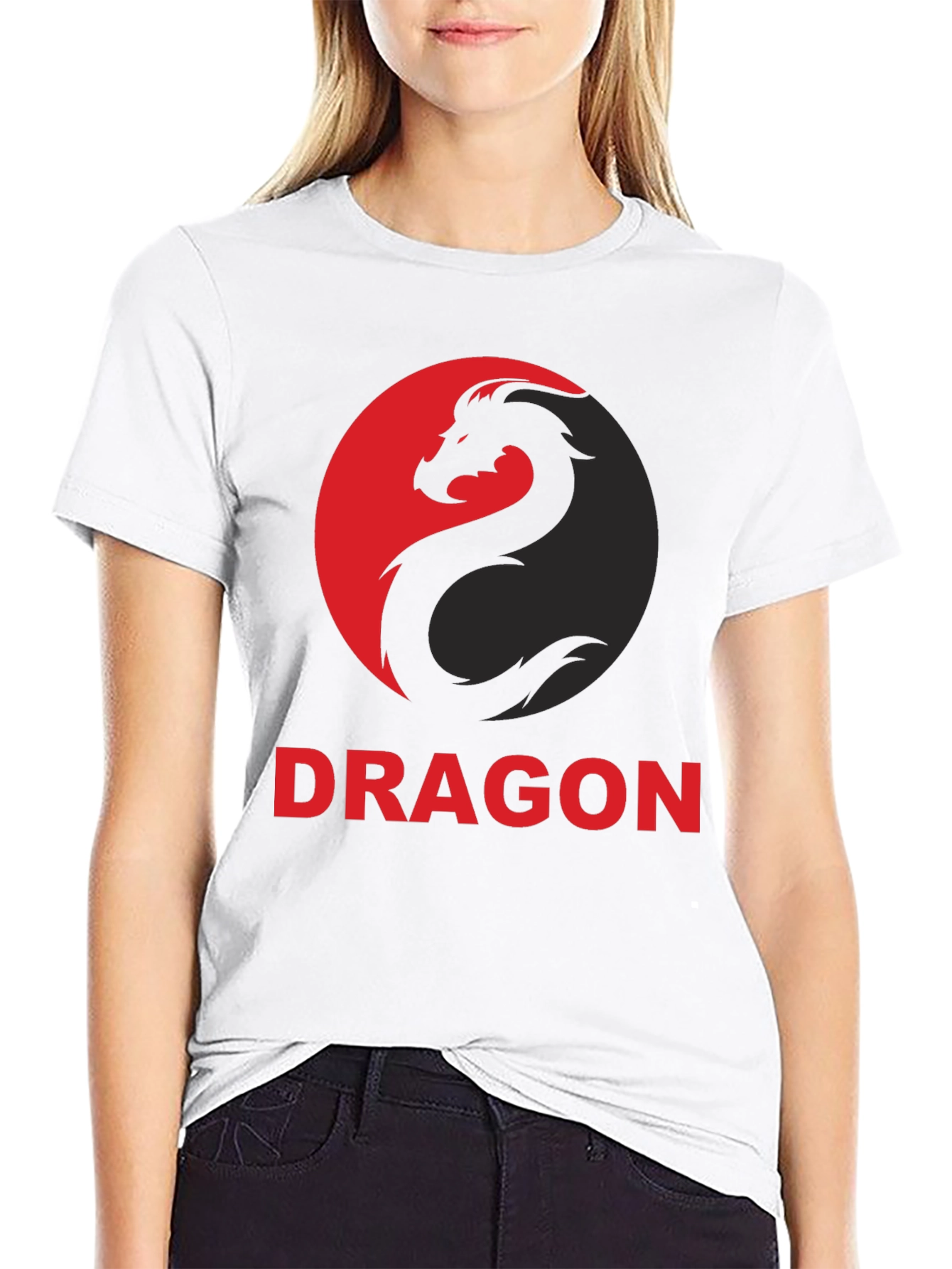 Dragon Graphic Tee - Black Cotton T-Shirt