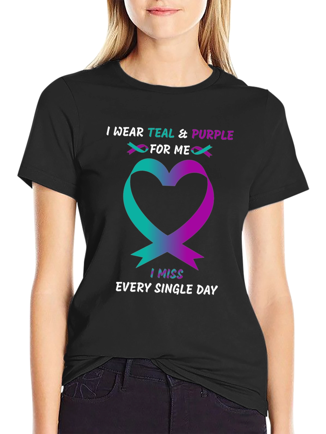 Teal & Purple Heart Remembrance T-Shirt