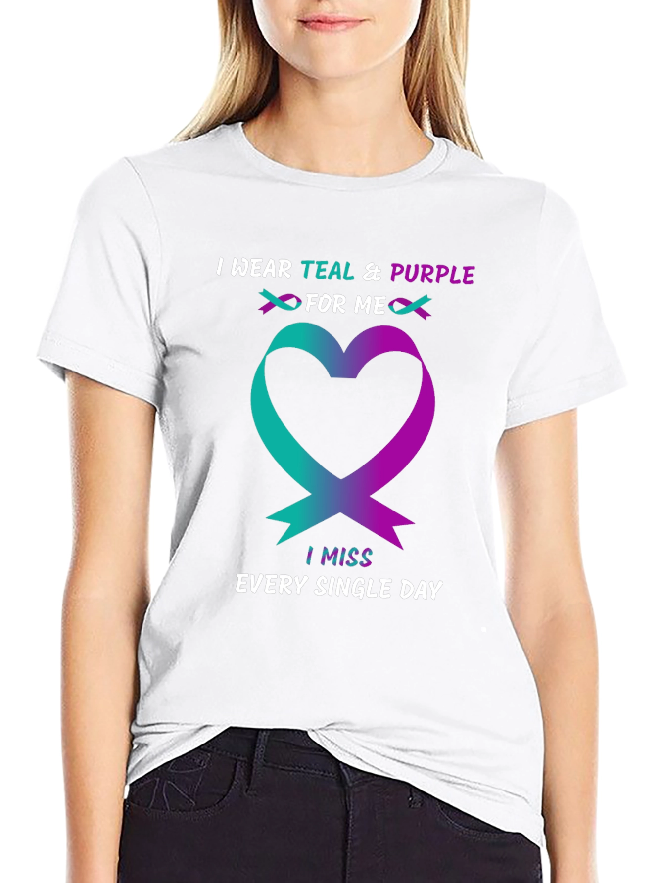 Teal & Purple Heart Remembrance T-Shirt